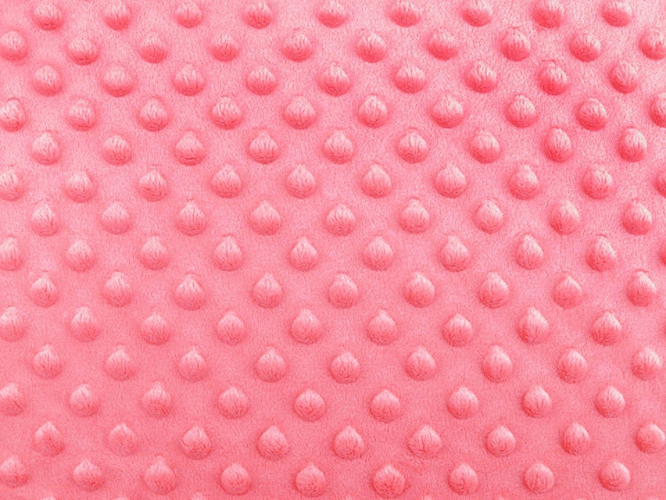 Minky s 3D puntíky, barva 8 (16-1720) korálová světlá