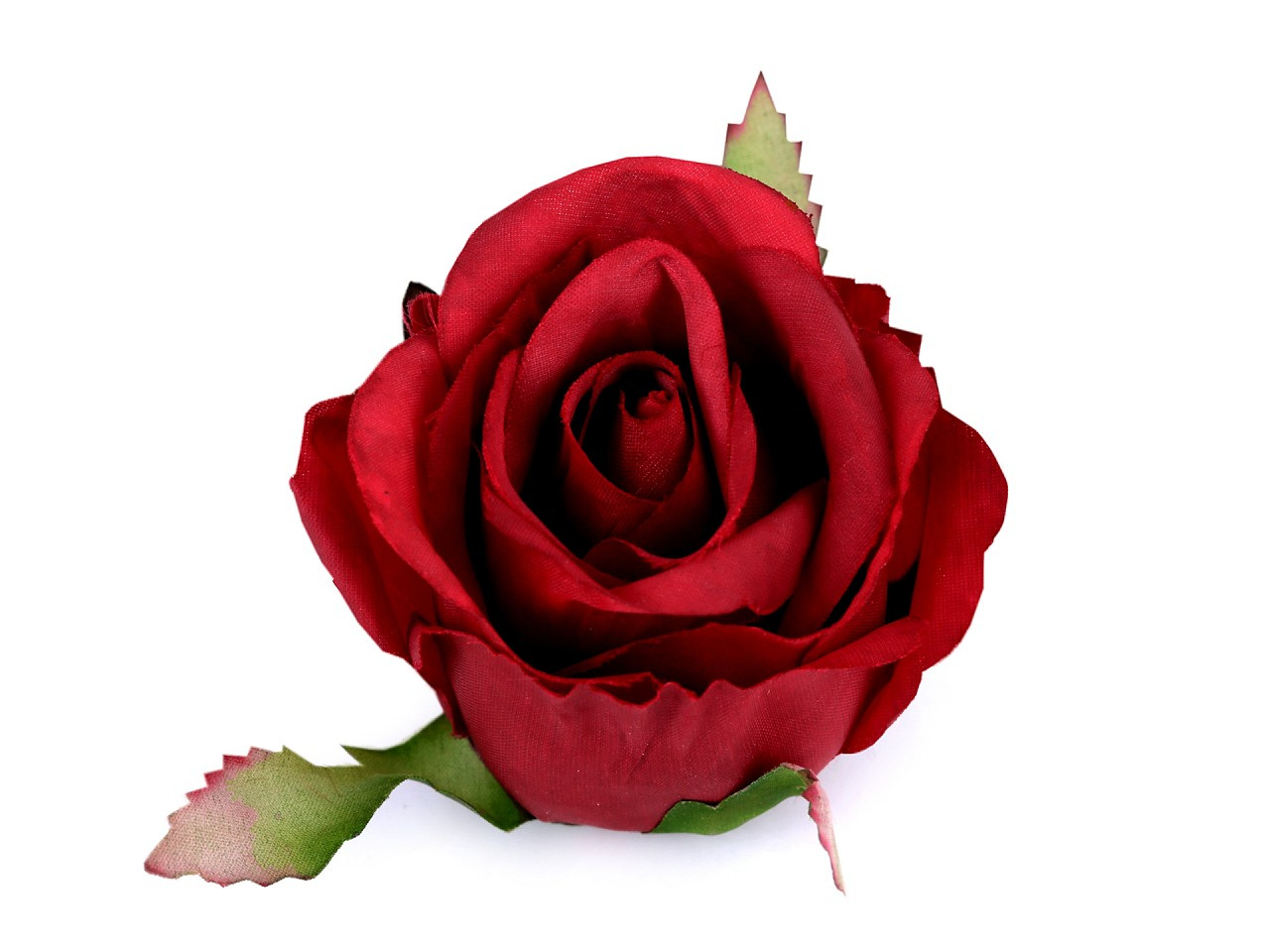 Umělý květ růže Ø5,5 cm, barva 6 červená tm.