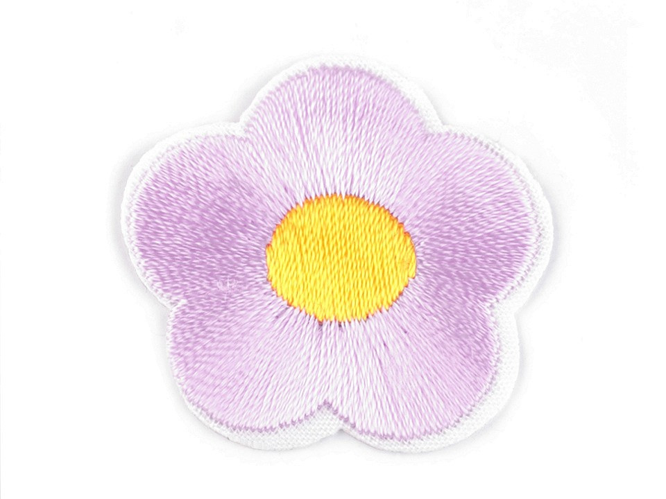Nažehlovačka vyšívaný květ, barva 13 fialová nejsvětlejší