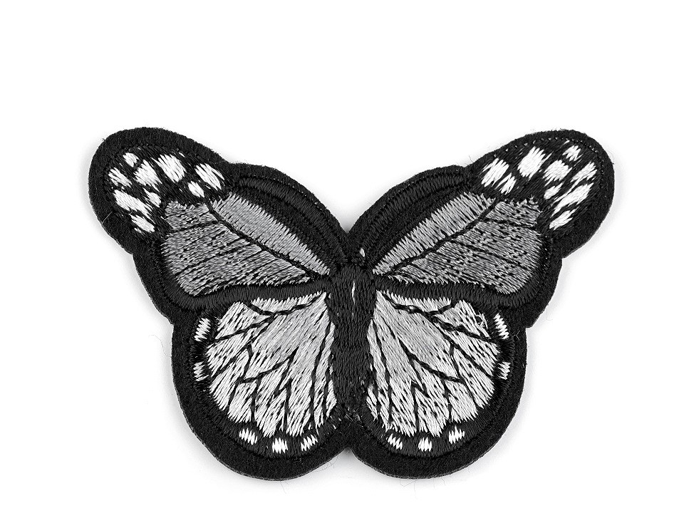Fotografie Nažehlovačka motýl, barva 12 šedá paloma