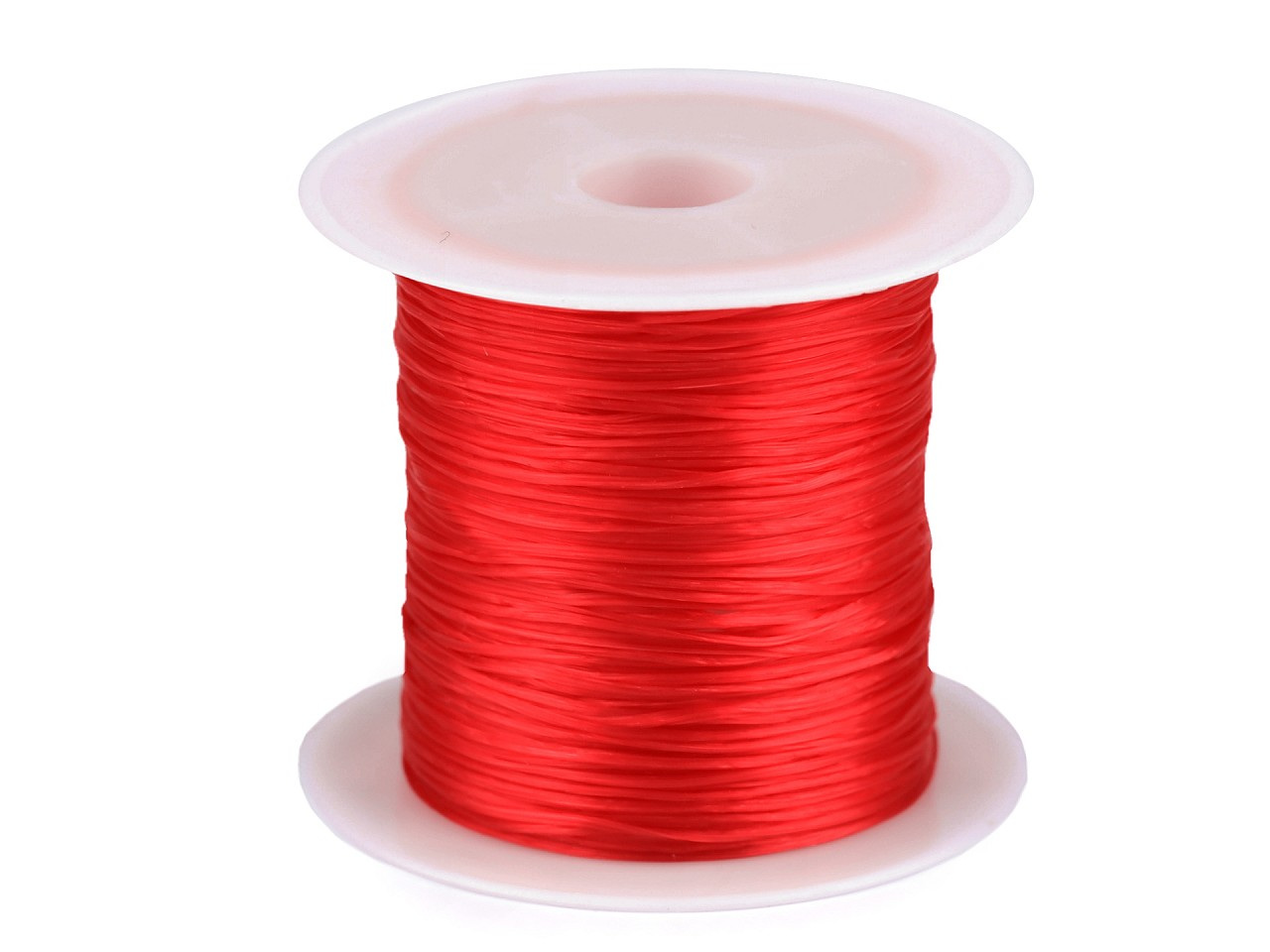 Pruženka / gumička plochá barevná šíře 1 mm, barva 6 červená
