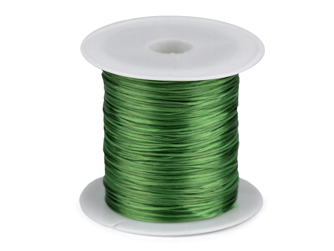 Pruženka / gumička plochá barevná šíře 1 mm, barva 12 zelená trávová