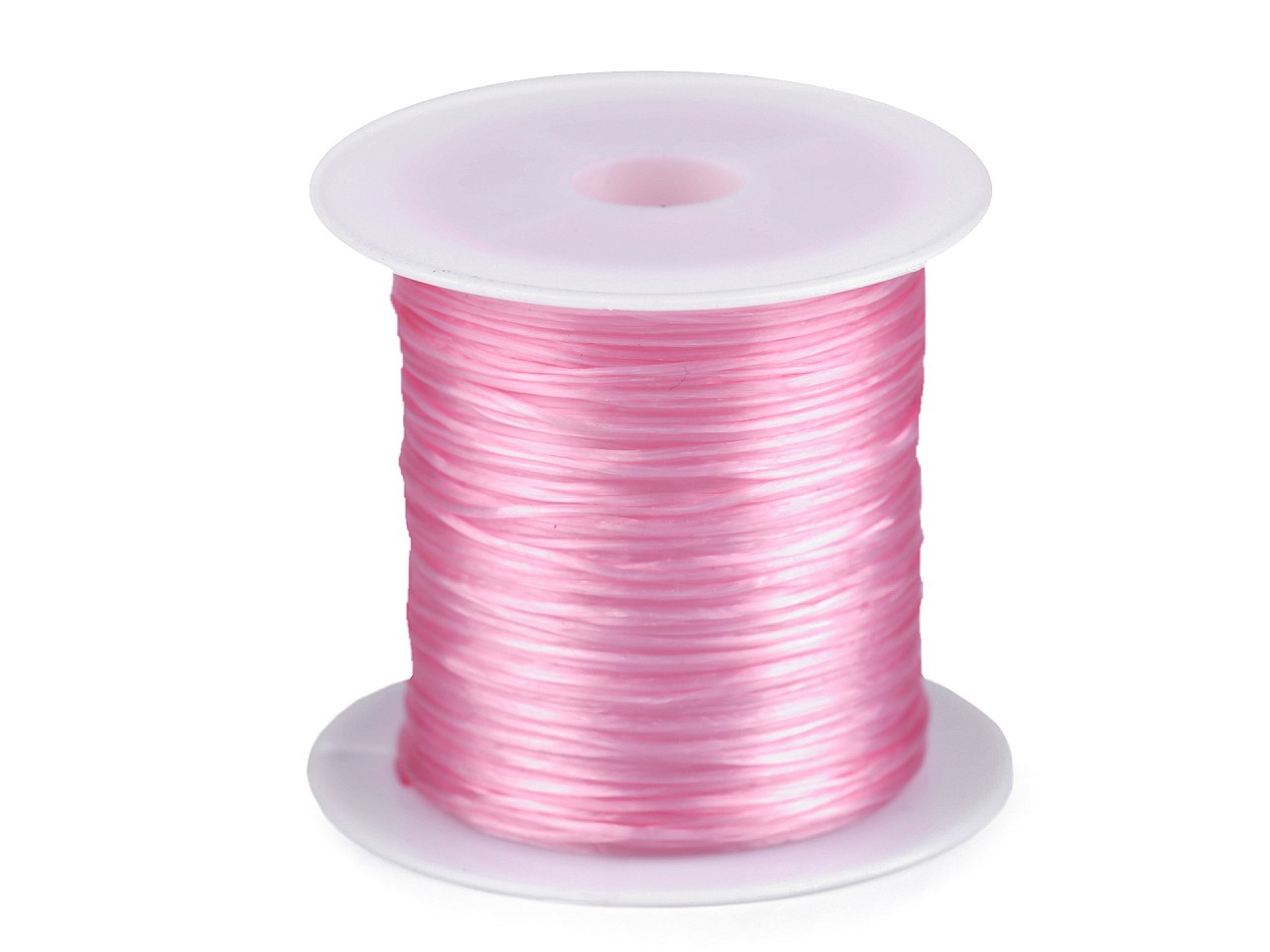 Pruženka / gumička plochá barevná šíře 1 mm, barva 3 růžová sv.