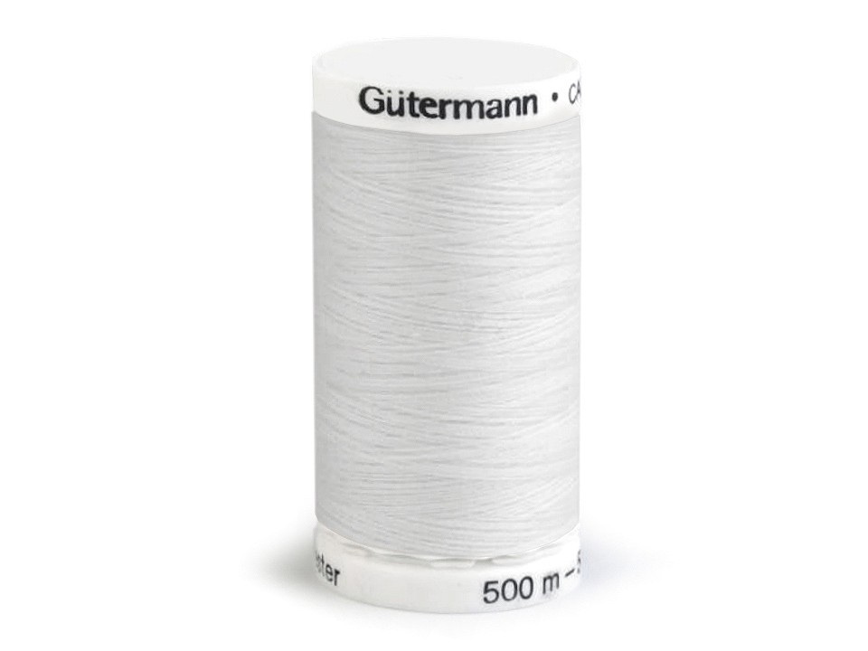 Polyesterové nitě návin 500 m Gütermann, barva 800 White