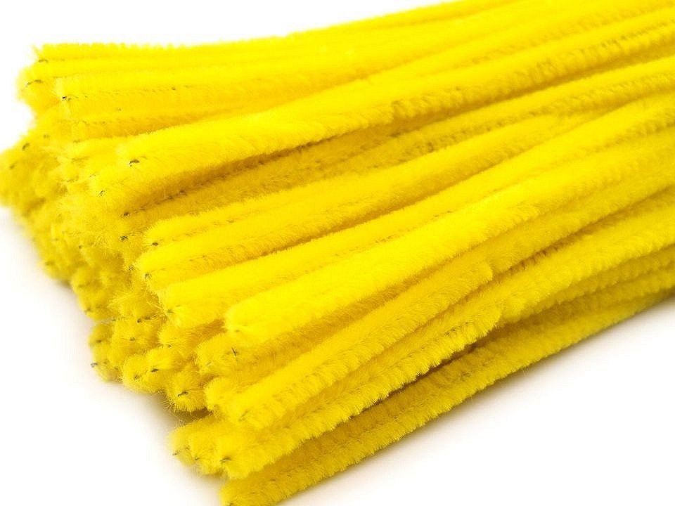 Chlupaté modelovací drátky Ø6 mm délka cca 30 cm, barva 2 žlutá