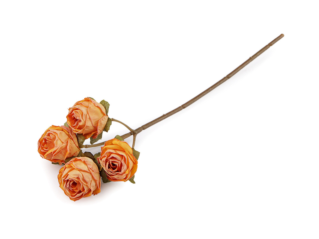 Umělá růže vintage, barva 7 oranžová
