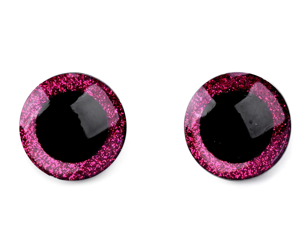 Oči glitrové s pojistkou Ø25 mm, barva 2 pink
