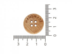 Knoflík dřevěný handmade čtyřdírkový vel. 36 - průměr 22,9 mm