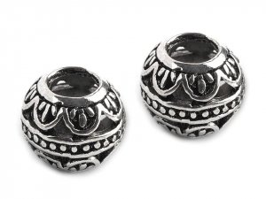 Kovové korálky s velkým průvlekem 9x11 mm