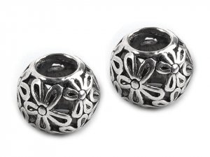 Kovové korálky s velkým průvlekem 9x11 mm