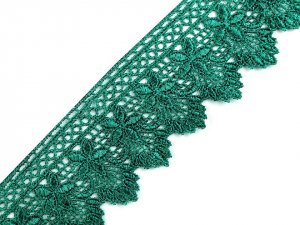 Vzdušná krajka šíře 55 mm - 8 zelená smaragdová