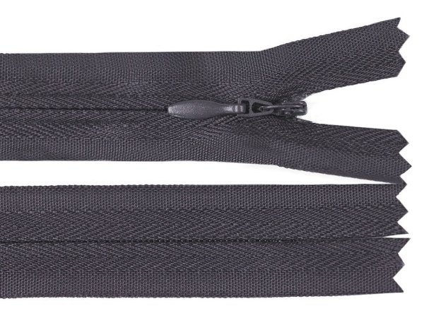 Spirálový zip skrytý šíře 3 mm délka 45 cm