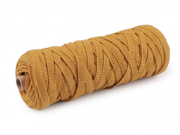Bavlněná šňůra plochá tkaná / macrame šíře 8-10 mm