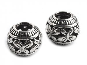 Kovové korálky s velkým průvlekem 9x11 mm