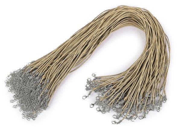 Voskovaná šňůrka s karabinkou délka 45 cm