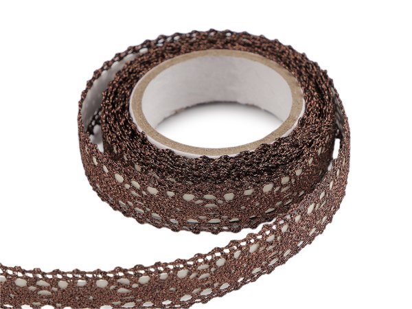 Samolepicí krajka šíře 15 mm metalická