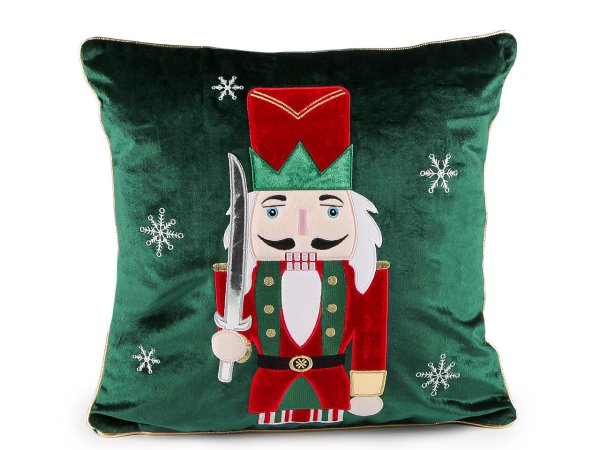 Vánoční sametový povlak na polštář louskáček 43x43 cm
