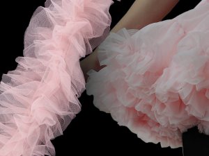 Našívací / všívací tylový volánek k výrobě Tutu sukní šíře 11 cm