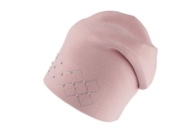Dámská / dívčí zimní čepice s kamínky a perlami Lamblook