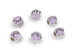Plastové korálky s velkým průvlekem tlapka 11x11 mm