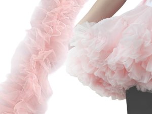 Našívací / všívací tylový volánek k výrobě Tutu sukní šíře 11 cm