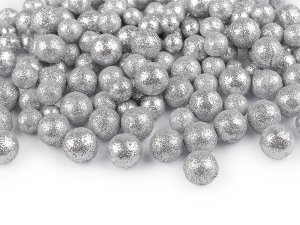 Polystyrenové kuličky s glitry mix 3 velikostí