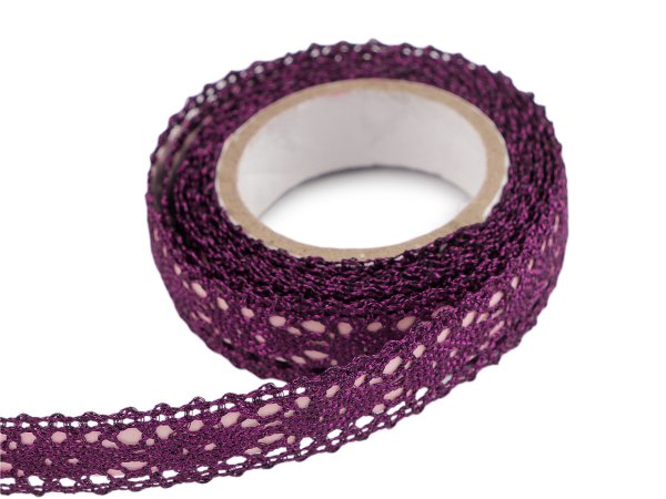 Samolepicí krajka šíře 15 mm metalická
