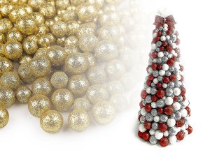 Polystyrenové kuličky s glitry mix 3 velikostí