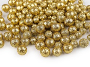 Polystyrenové kuličky s glitry mix 3 velikostí