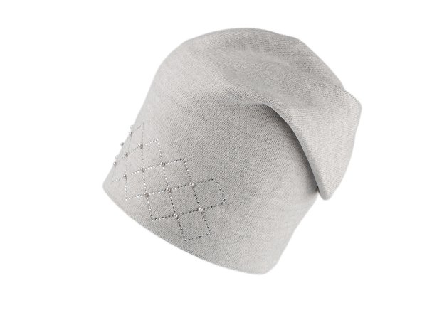 Dámská / dívčí zimní čepice s kamínky a perlami Lamblook