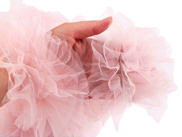 Našívací / všívací tylový volánek k výrobě Tutu sukní šíře 11 cm