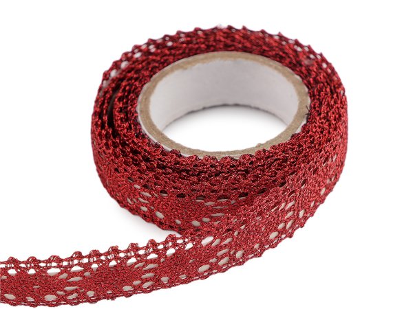 Samolepicí krajka šíře 15 mm metalická