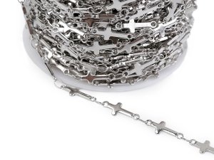 Řetízek z nerezové oceli křížek 4 a 5 mm metráž