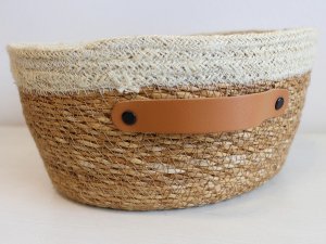 Kožené ucho / úchytka na košíky a víka se šroubovacím nýtem 2x15 cm