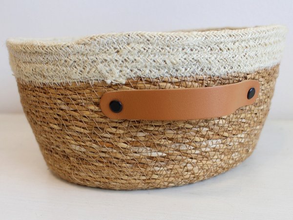 Kožené ucho / úchytka na košíky a víka se šroubovacím nýtem 2x15 cm