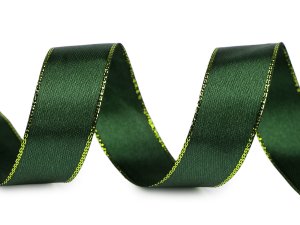 Atlasová stuha s lurexovým okrajem šíře 25 mm