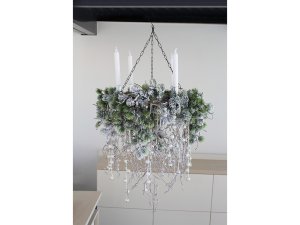 Závěsný proutěný věnec Ø45 cm s 8 háčky
