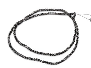 Skleněné korálky broušené ohňovky 2 mm metalické, na drátku