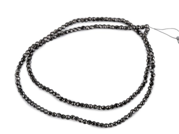 Skleněné korálky broušené ohňovky 2 mm metalické, na drátku