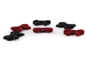 Komponent / korálek k výrobě přívěsků 3D mašle sametová 22x28 mm