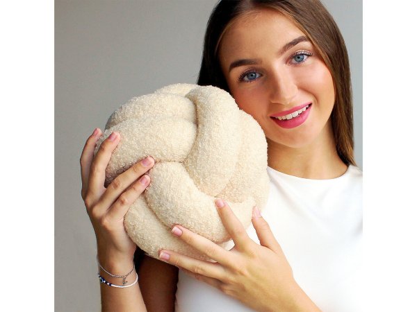 Dekorační polštář uzel buklé Ø20 cm