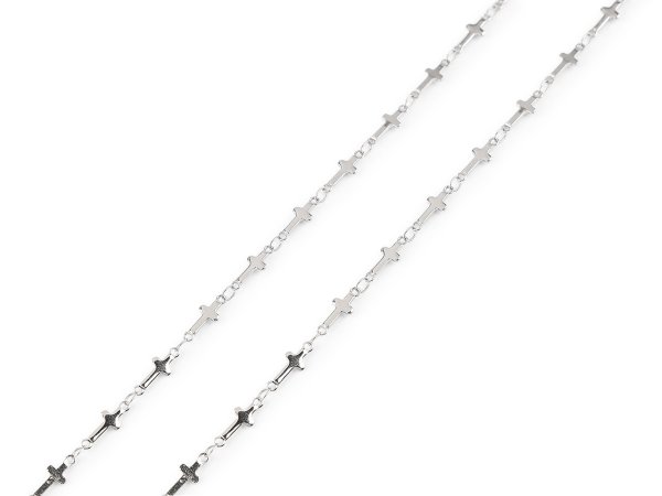 Řetízek z nerezové oceli křížek 4 a 5 mm metráž