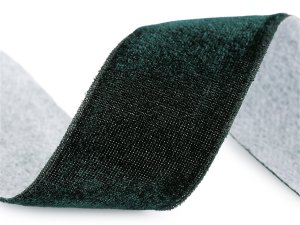 Sametová dekorační stuha na cívce ve vánočních barvách šíře 38 mm, návin 2,7 m