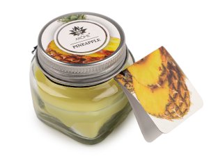 Malá vonná svíčka ve skle s jmenovkou 28 g Fruit, Floral