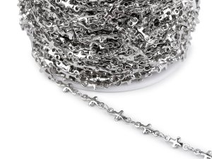 Řetízek z nerezové oceli křížek 4 a 5 mm metráž