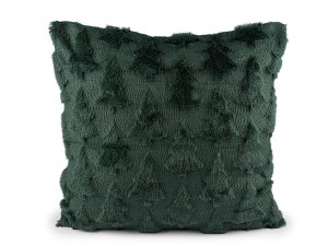 Vánoční povlak na polštář plyšový se stromečky 45x45 cm