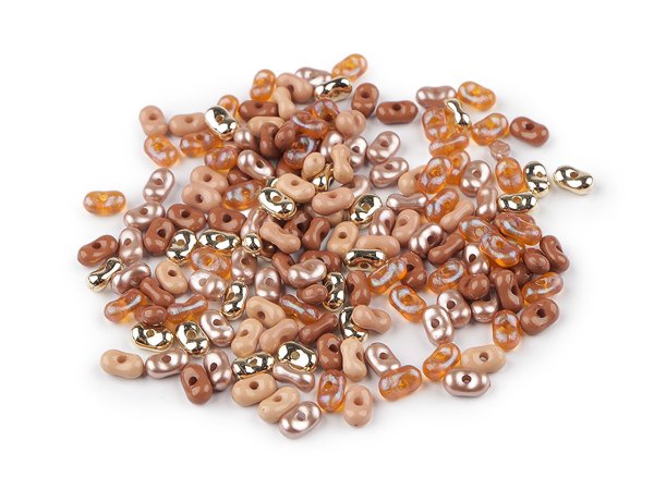 Plastové korálky peanut mix 4x6 mm