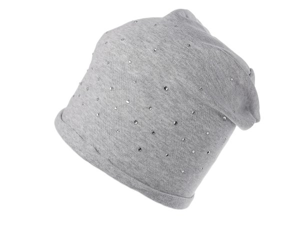 Bavlněná čepice s kamínky dámská