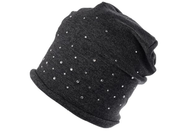 Bavlněná čepice s kamínky dámská