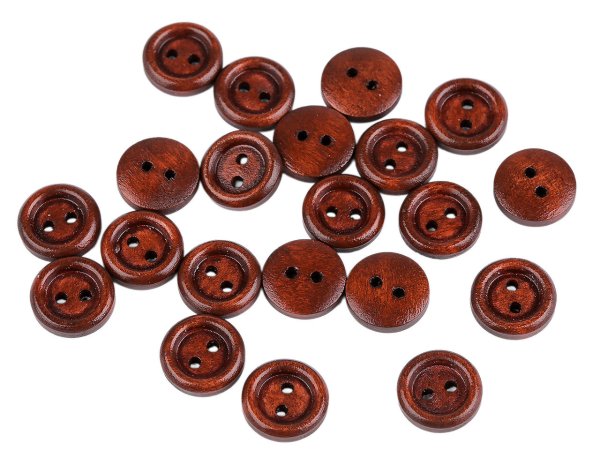 Dřevěný knoflík dvoudírkový velikost 20"